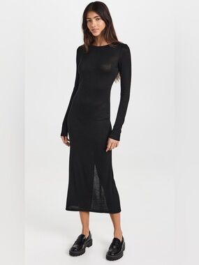 Rag & Bone The Knit Crew Maxi Dress in Black Size M